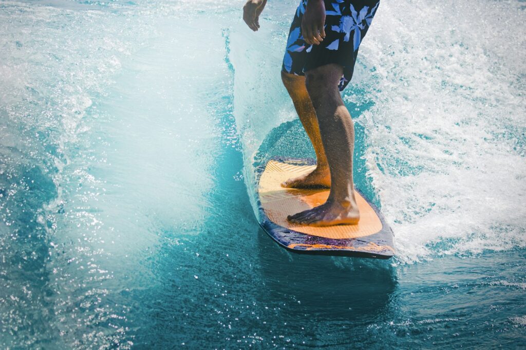 A surfer riding the right-hand point break at Arugam Bay
