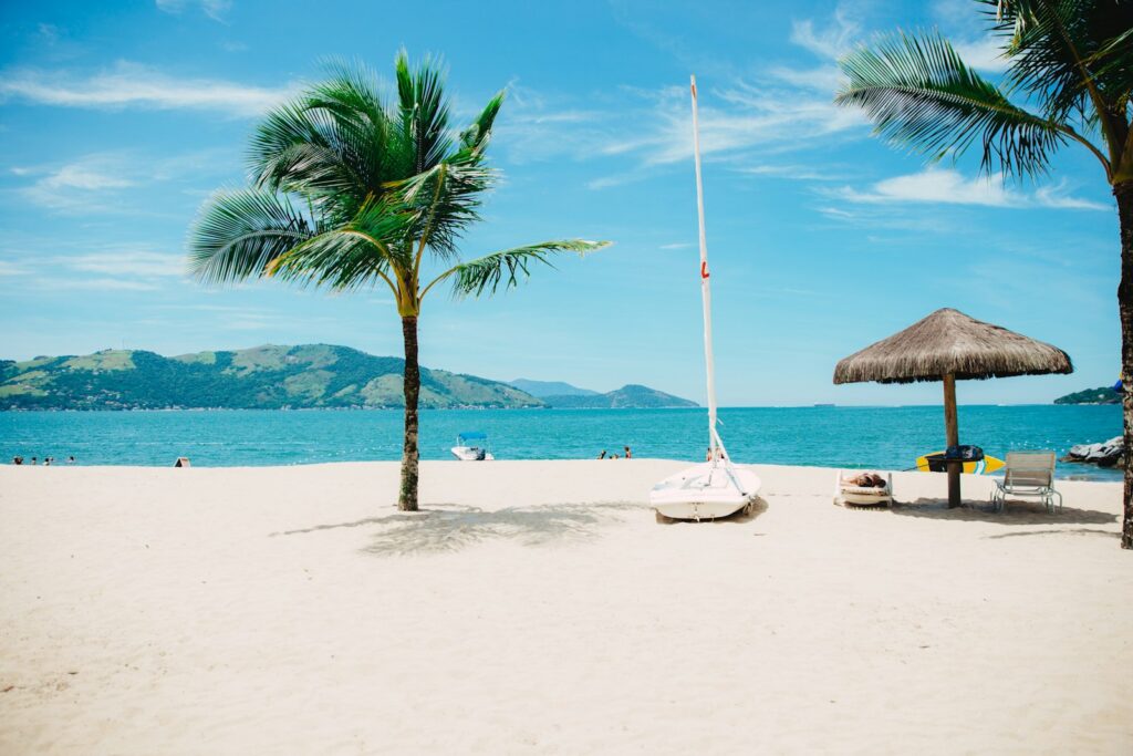 The wide white sand beach at Trincomalee on the east coast